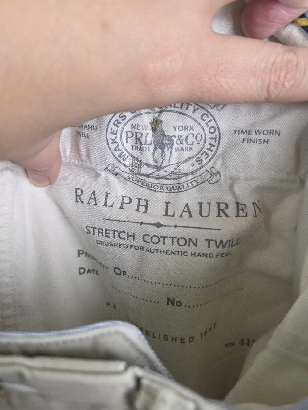 Polo Ralph Lauren Polo Chino Preppy Men's 34x32 Khaki Stretch Straight Fit Pants